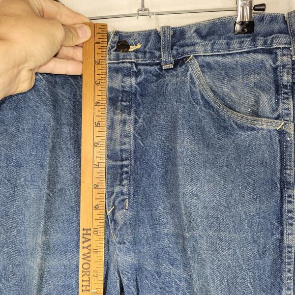 Vintage Big Yank Denim Jeans Mens 36x31 Blue Flare Bell Bottom Boot Cut Retro - Picture 4 of 16